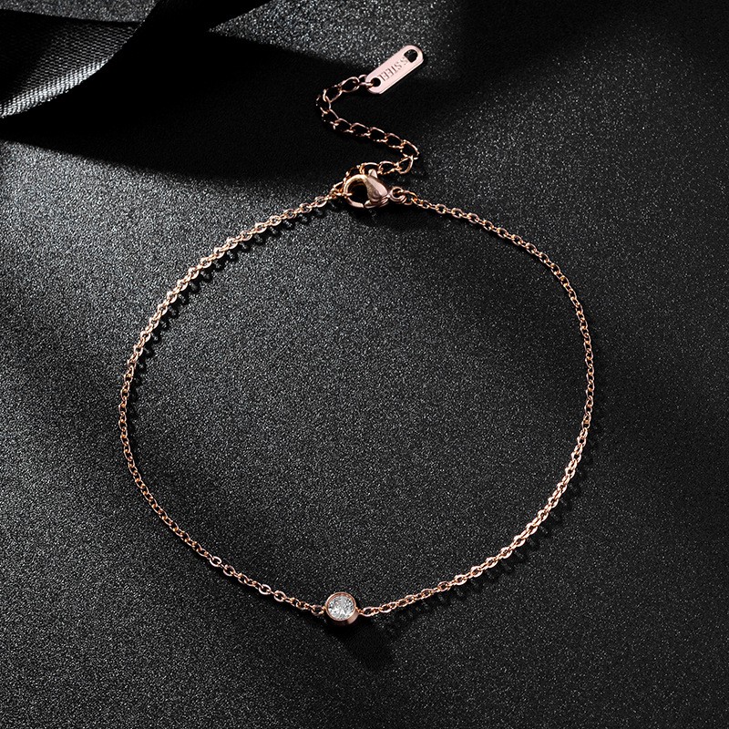 Gelang kaki zircon mata satu titanium anti karat harga grosir bisa cod