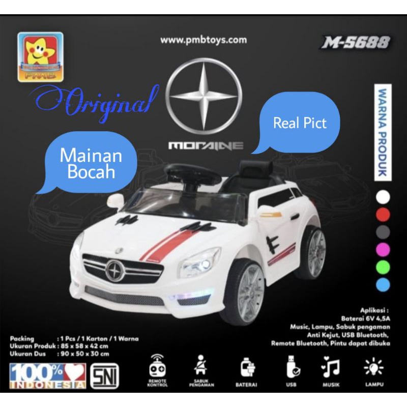Mainan Mobil Aki PMB M-5688 Moraine Mobil Aki PMB M5688 Moraine dan mobil aki kiddo(ban plastik)