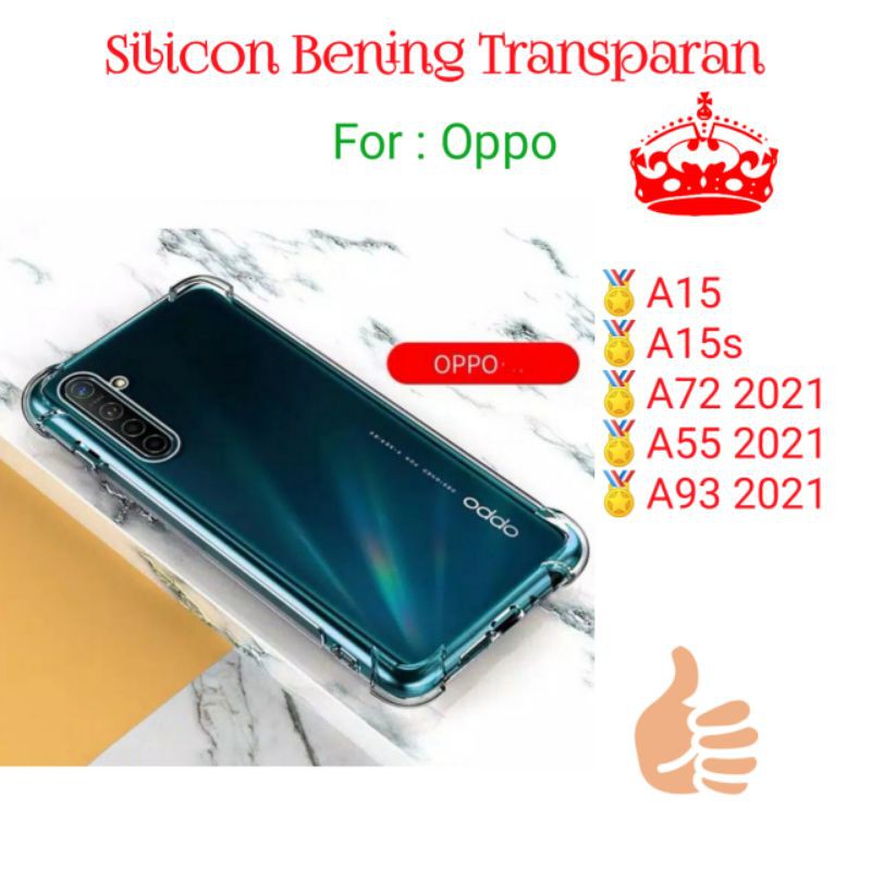 Case oppo A15 A15s A72 A55 A93 2021 Silicon Softcase Bening Transparan Casing Cover Silikon