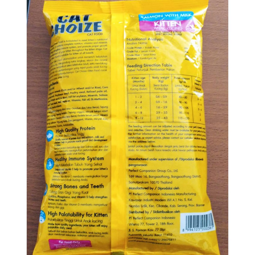 CAT CHOIZE KITTEN 1KG - Makanan ANAK KUCING Freshpack
