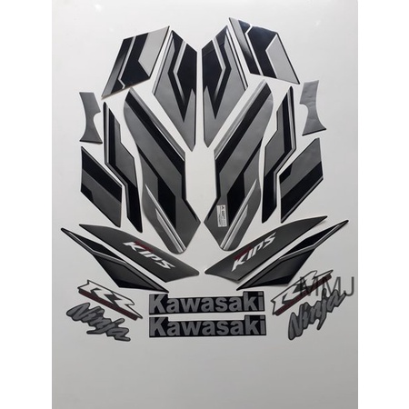 Striping Lis Stiker Kawasaki Ninja RR Se 2015 Grey Abu Abu Hitam Silver