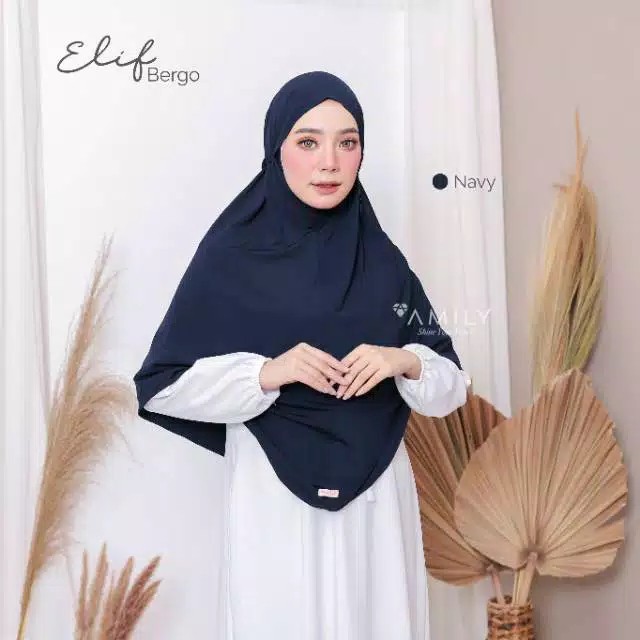 Hijab tali instan Bergo Elif Amily-navy