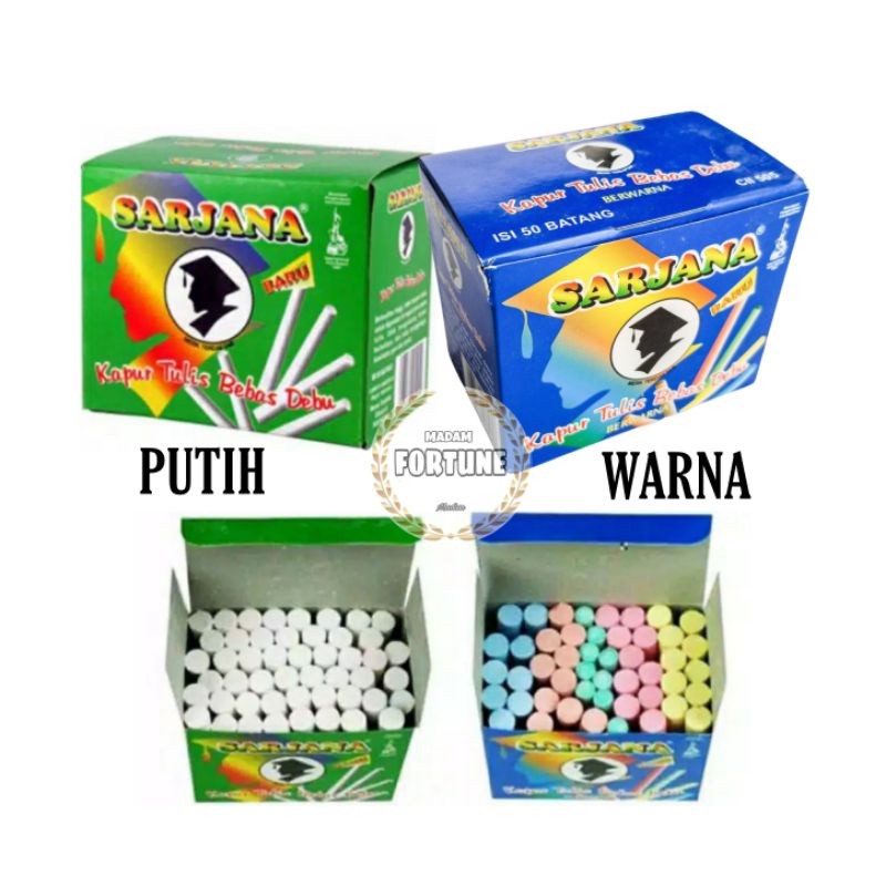 

SARJANA KAPUR TULIS WARNA / COLOUR CHALK 50 PCS