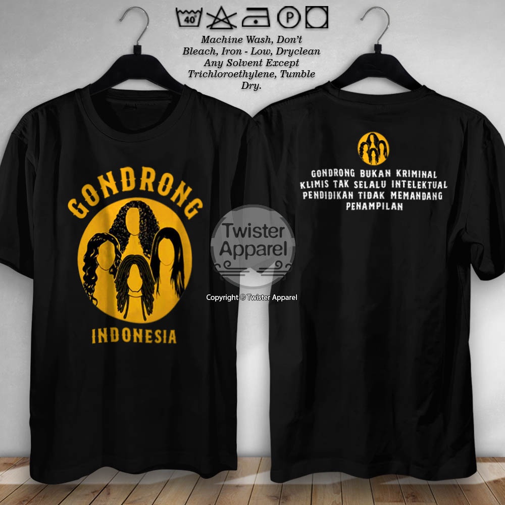 Kaos Gondrong Indonesia Bukan Kriminal T-shirt Distro Baju Pria Wanita Cotton Combed 30s