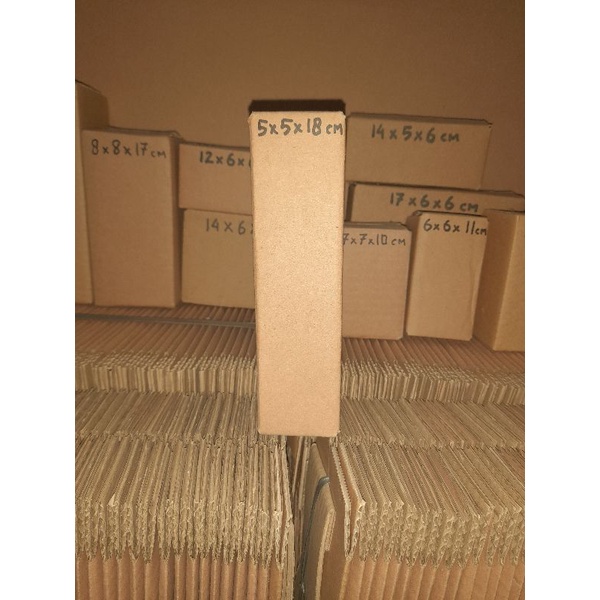 

Kardus 5x5x18 cm baru polos luar dalam