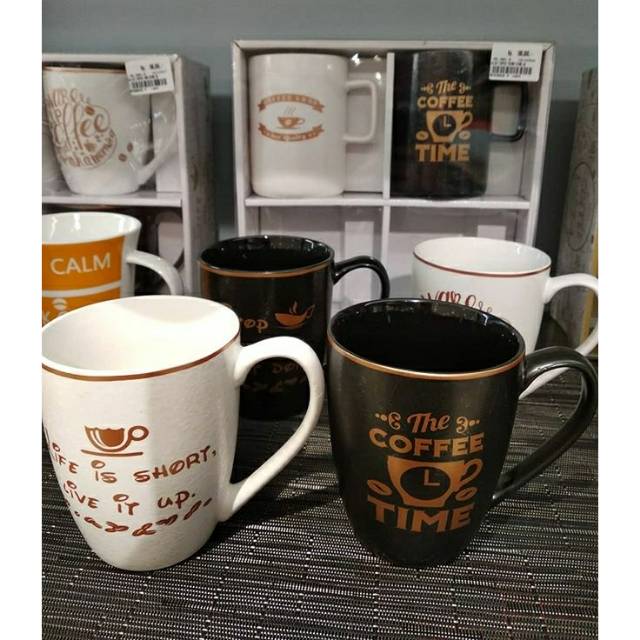 MUG COFFEE TIME SET OF 4 GELAS KOPI GELAS TEH MUG COFFEE TIME SET OF 4 GELAS KOPI GELAS TEH