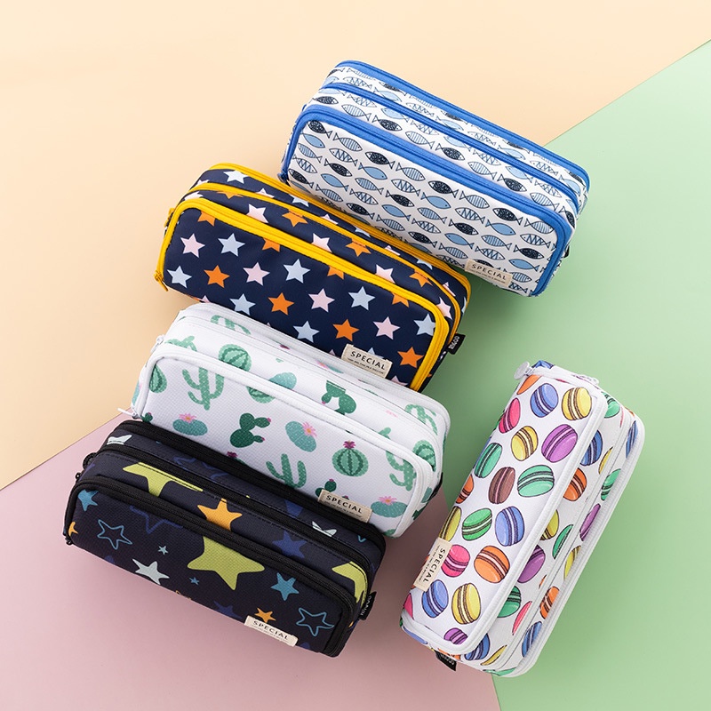 

Large Capacity Black Student Pencil Cases for Girl Box Bag Pen Case Holder Storage Pouch for Office
