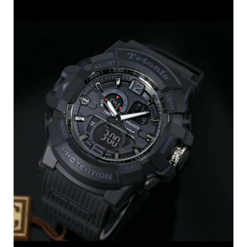 JAM TANGAN PRIA ORIGINAL TETONIS ARMY RUBBER DOUBLE TIME