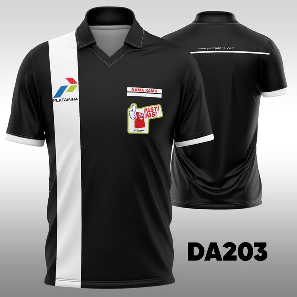 BAJU KAOS SERAGAM PERTAMINA HITAM ADA SIZE JUMBO XS-6XL