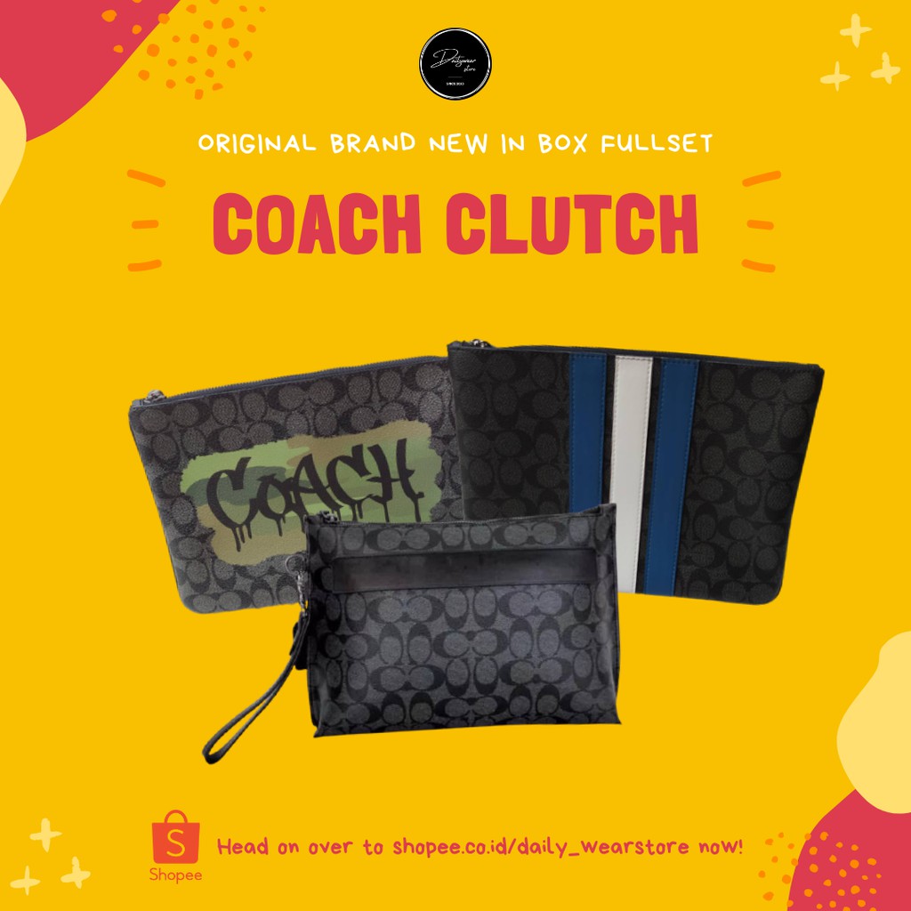[BISA COD] Coach Clutch / Tas Pria / Original 100% / Kulit / Murah / Gratis Ongkir