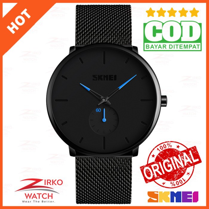 SKMEI 9185 ORIGINAL Jam Tangan Pria SKMEI Analog Stainless Steel