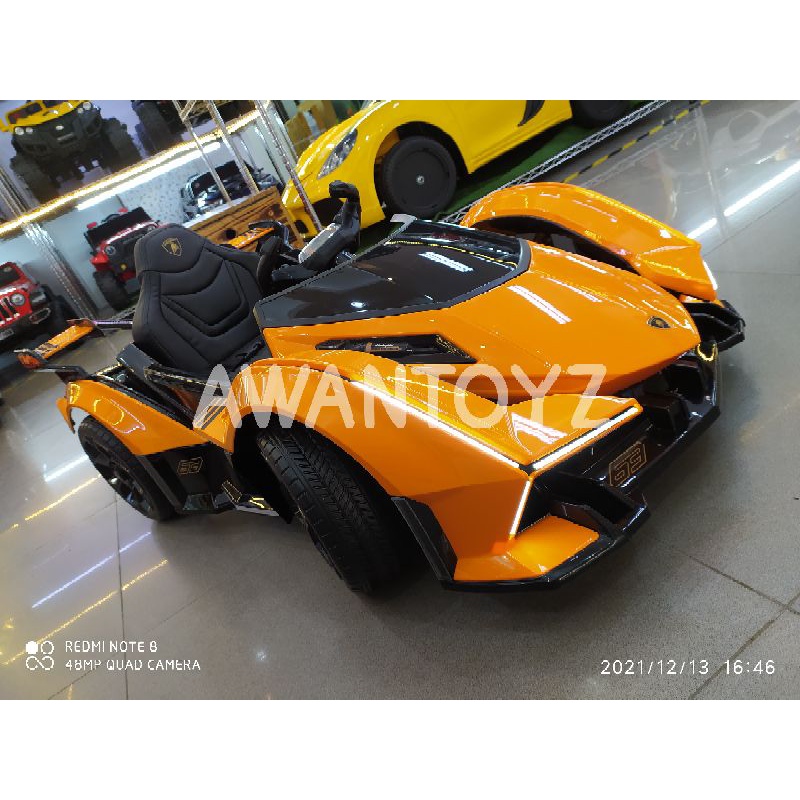 Mobil Aki Anak Lamborghini V12 Orange