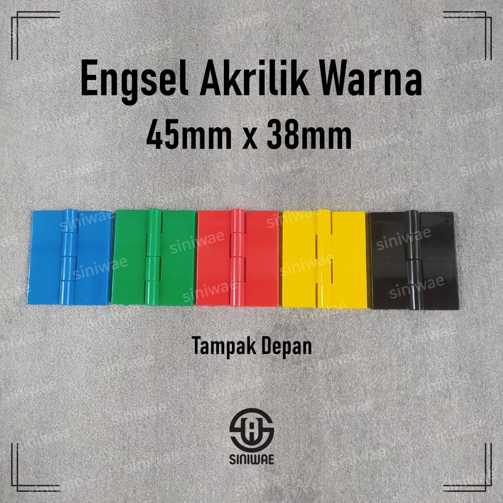 Engsel Akrilik Warna Hitam Merah Kuning Hijau Biru Hinge Acrylic