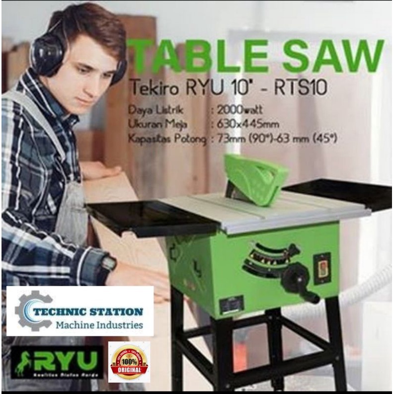 RYU Tekiro RTS 10" Mesin Table Saw/Gergaji Kayu