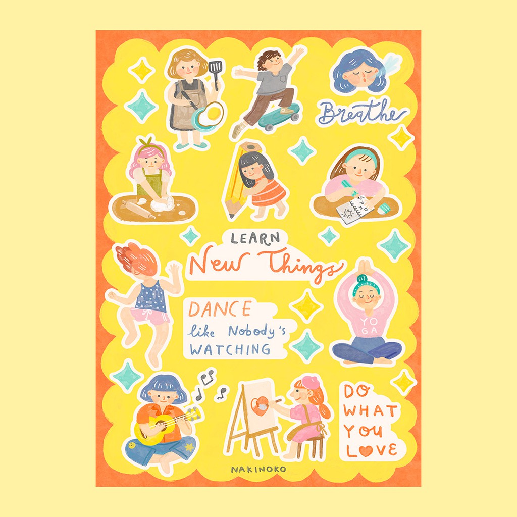 

Learn New Things Sticker Sheet