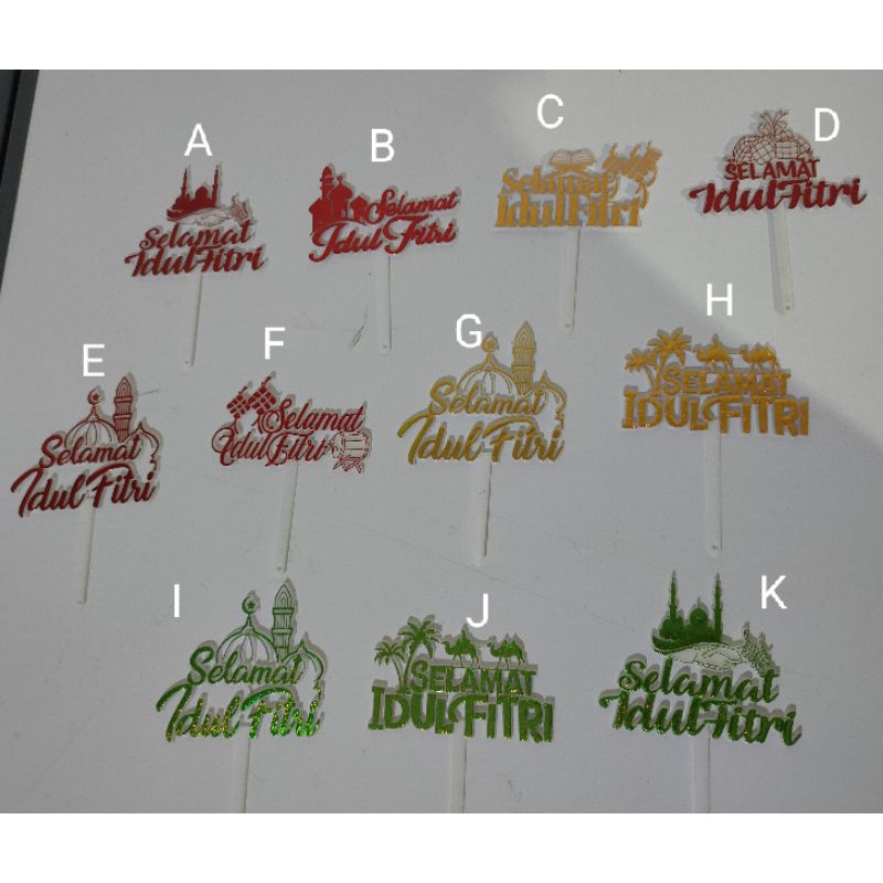 CAKE TOPPER IDUL FITRI LEBARAN - SIZE  8 CM