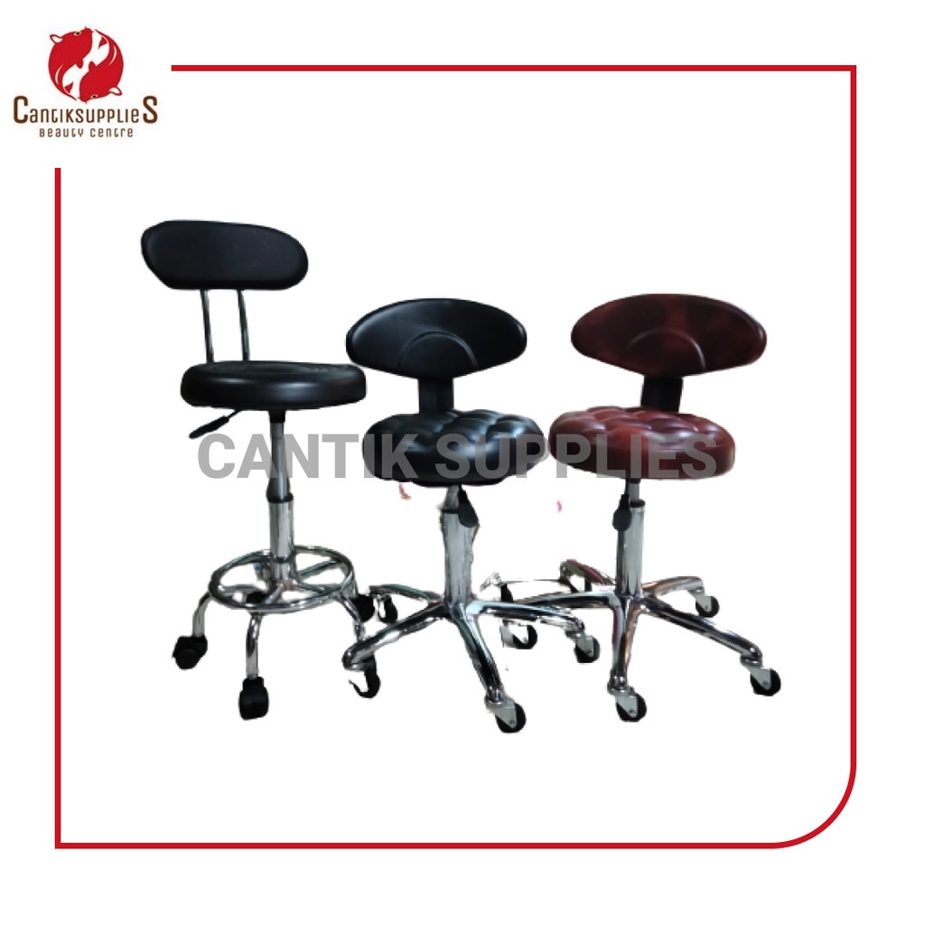 Kursi Salon Hidrolik Bulat / Barstool Hydraulic / Bangku Kantor Roda / Kursi kantor