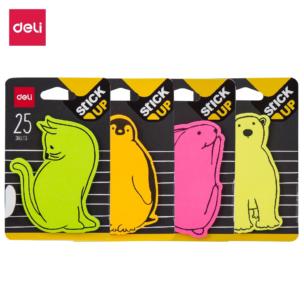 

Deli Memo tempel Sticky Notes 25lembar 4 Warna Neon EA55102