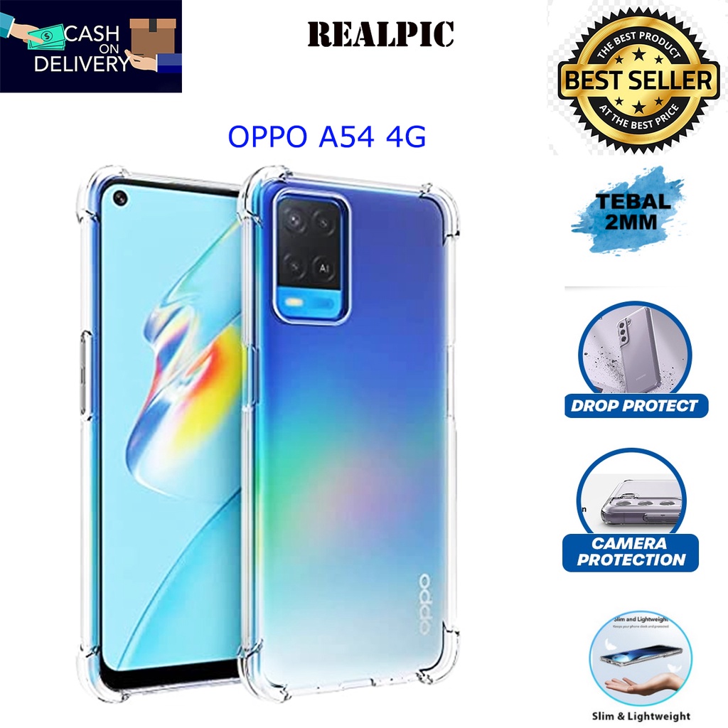 Case OPPO A54 4G Casing Clear HD KETEBALAN 2MM BENING TRANSPARAN TPU Premium Softcase