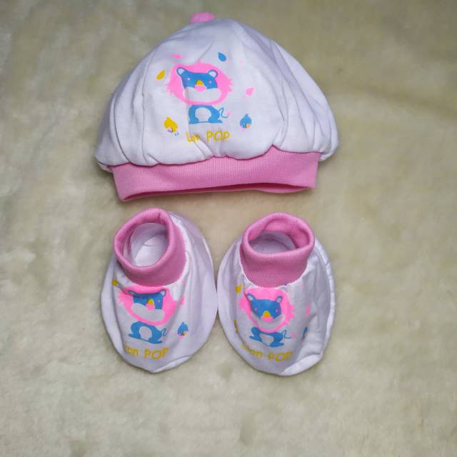 Ss#162 Set Topi dan Sepatu Bayi 0-5bulan / Topi Baby / Topi Bayi Lucu