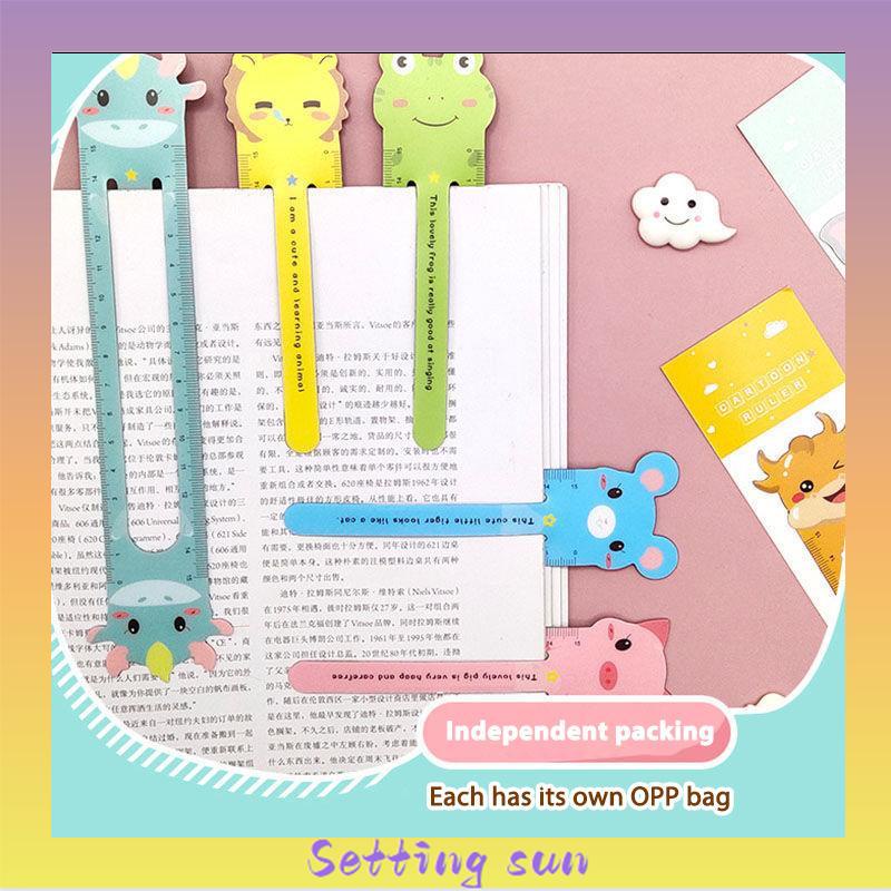 Penguasa Kreatif Skala 15 Cm Lucu Kartun Magnetik Lembut Penggaris Zodiak Bookmark Alat Tulis Siswa TN