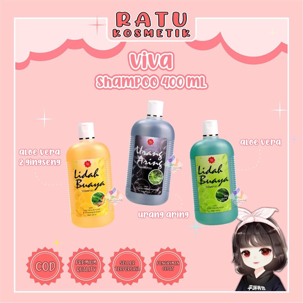 ❤ RATU ❤ Viva Shampoo Lidah Buaya Gingseng Urang Aring Untuk Berminyak &amp; Ketombe Rontok (✔️BPOM)