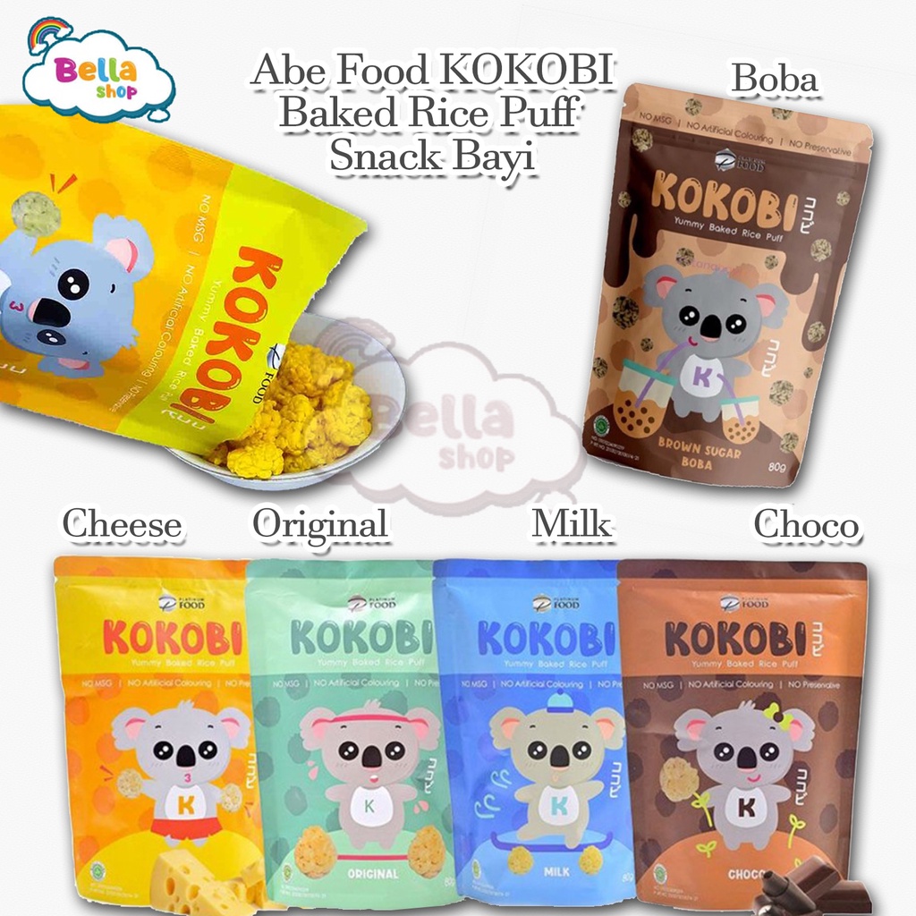 Abe Food KOKOBI Baked Rice Puff Snack Bayi-BELLA SHOP