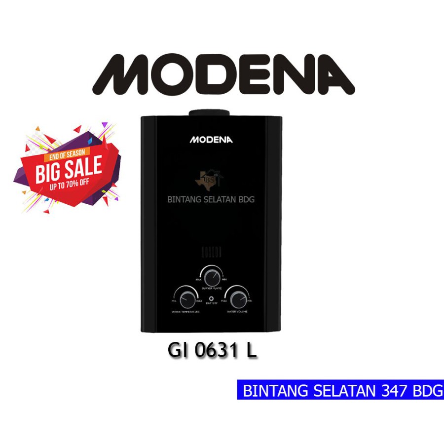 WATER HEATER GAS MODENA/ PEMANAS AIR GAS MODENA RAPIDO GI 0631 0632 L