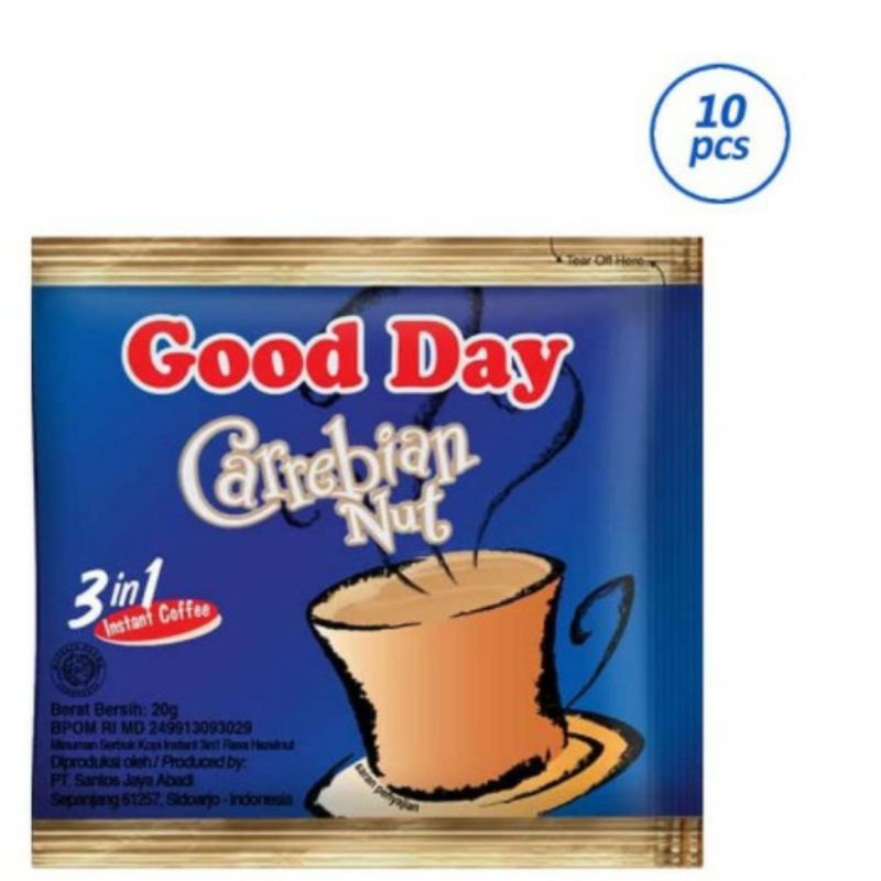 Kopi Good day Carrebian Nut (10x20gr) renceng murah