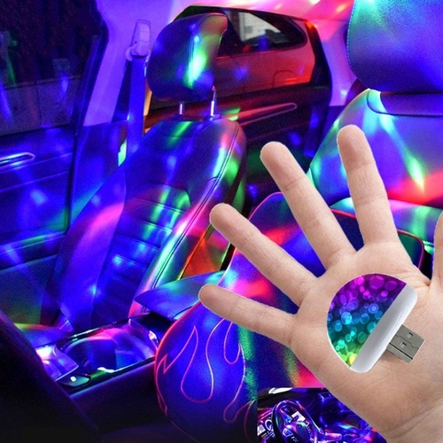 Lampu Atmosfir LED RGB Mini USB Dengan Kontrol Suara Musik Untuk Dekorasi Mobil