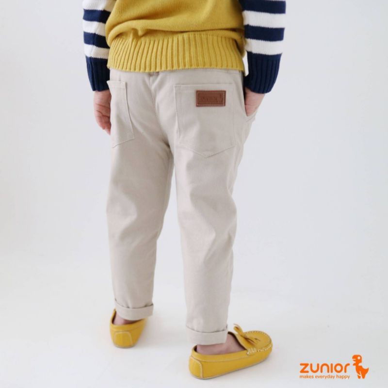 Celana Chino Panjang Anak Laki-Laki dan Perempuan Premium Zunior Krem 1-12 Tahun