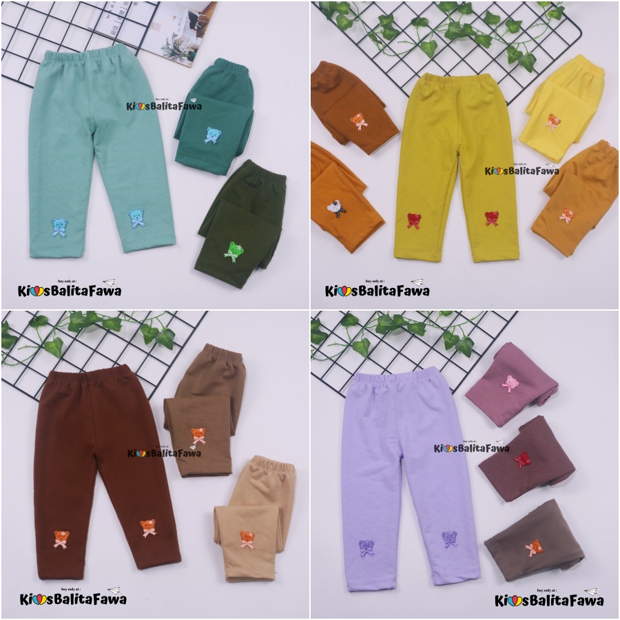 Legging Boneka uk 5-7 Tahun / Pants Premium Panjang Bahan Kaos Anak Perempuan Leging Polos Babycinnamon