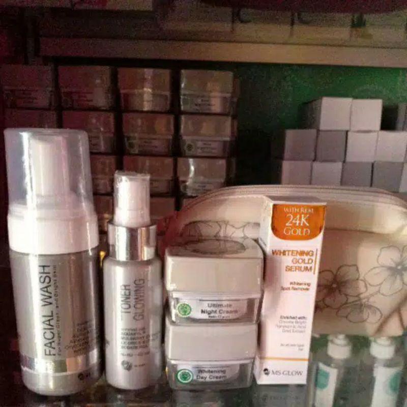 paket flek ampuh ms glow + serum gold + Dark spot