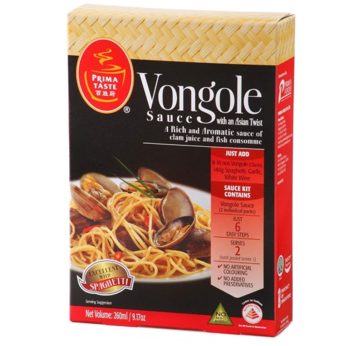 

Bumbu Prima Taste Vongole Sauce With an Asian Twist 260 Gram