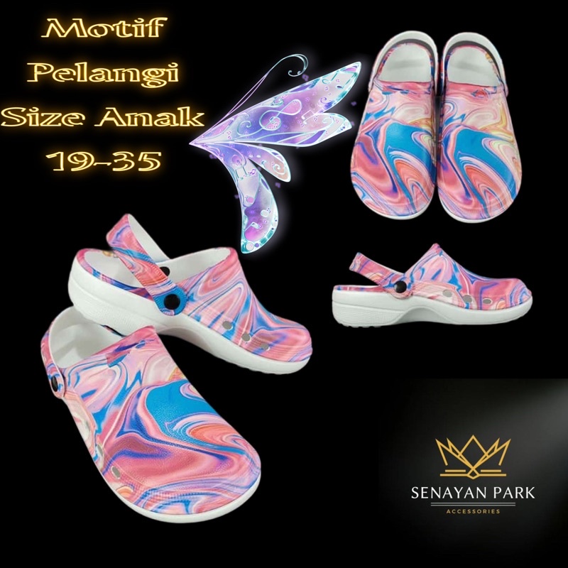 PROMO SANDAL KODOK ANAK-ANAK MOTIF PELANGI NEW FC PROMO