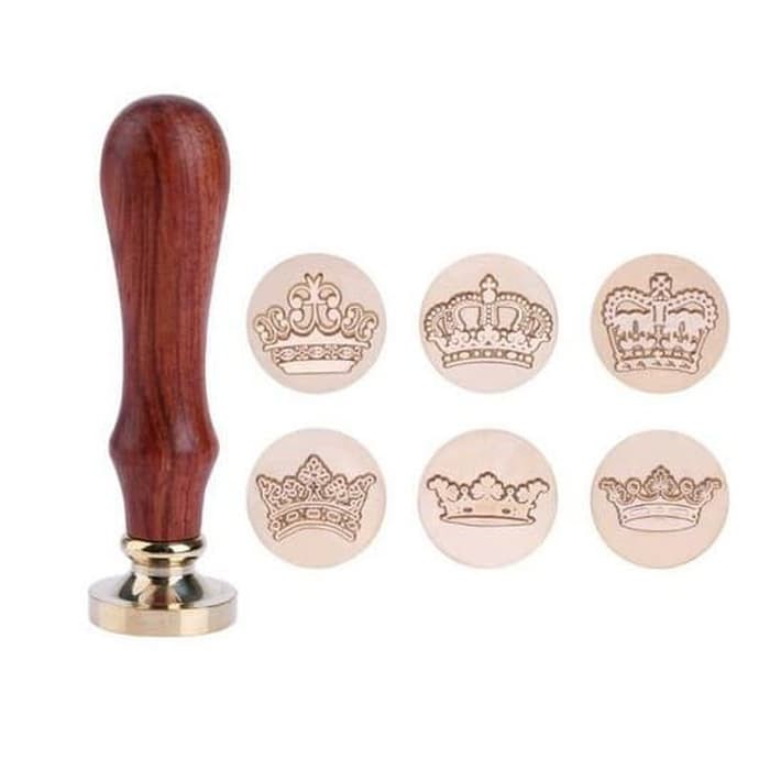 Sealing Wax Stamp with Wood Handle - Crown Series