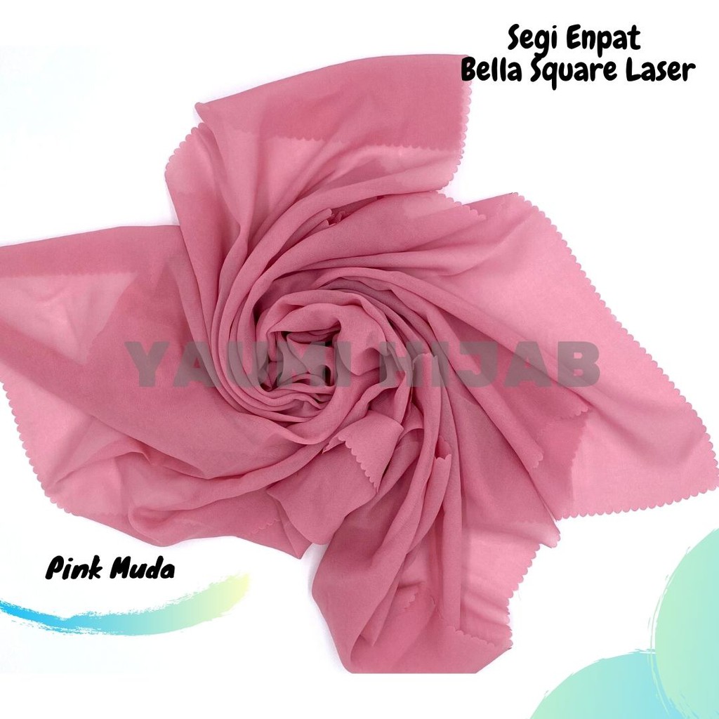 Bella Square Laser Jilbab Segi Empat Polycooton Premium 110 x 110 CM