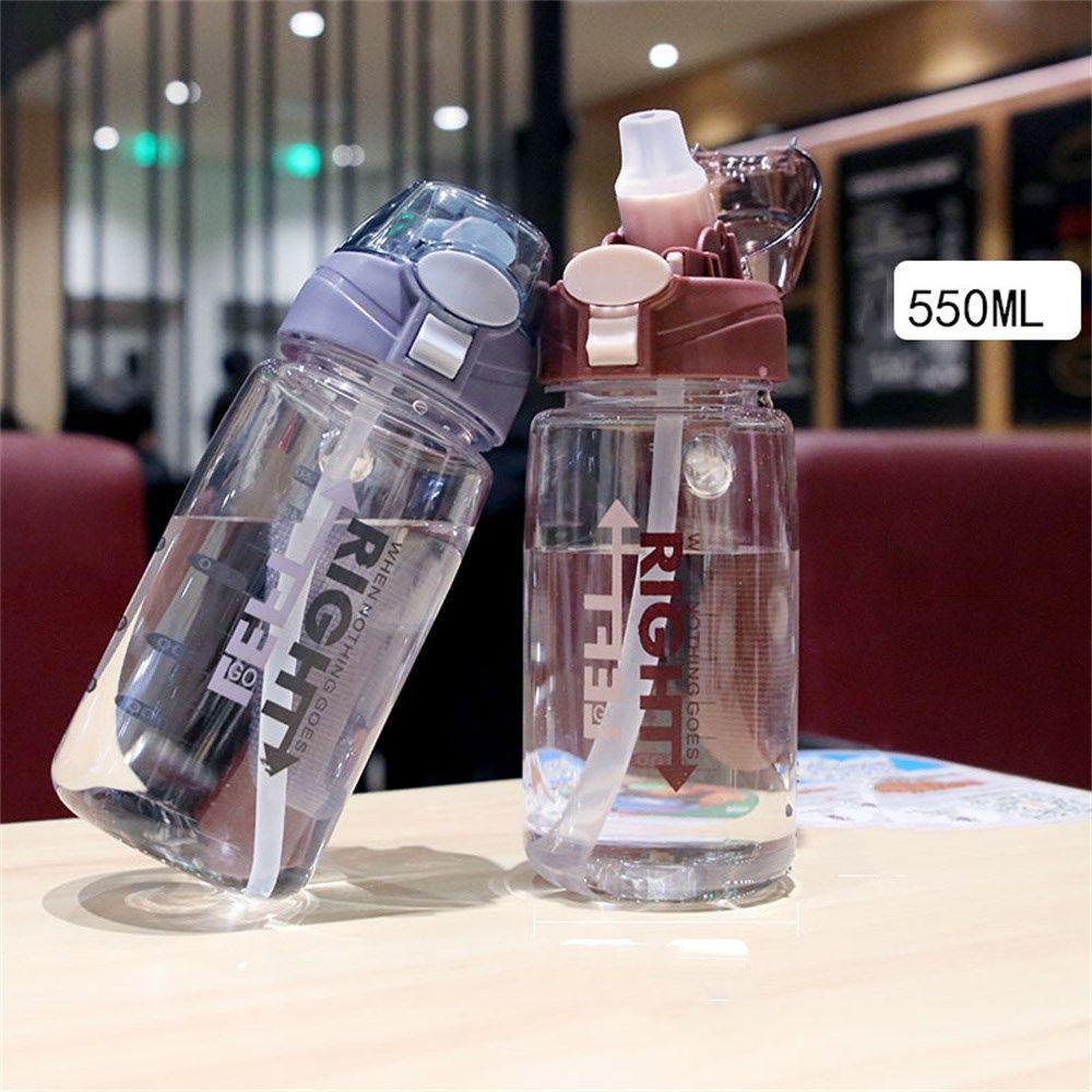 Solighter 550ml Botol Air Olahraga Kapasitas Penanda Waktu Fitness Portable Cup