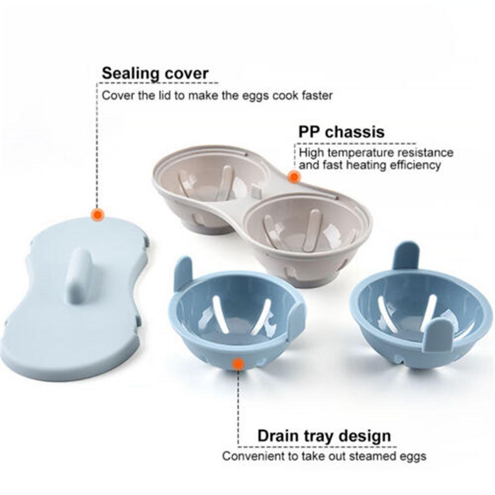 Preva Eggs Poacher Portable Egg Cracker Microwave Double Cup