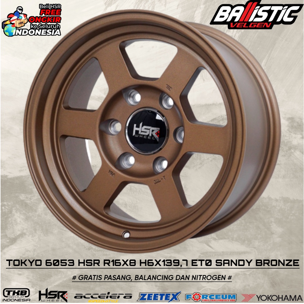 Pelek racing mobil Panther Triton Ranger ring 16 velg mobil HSR Tokyo R16 Lubang 6 Bronze