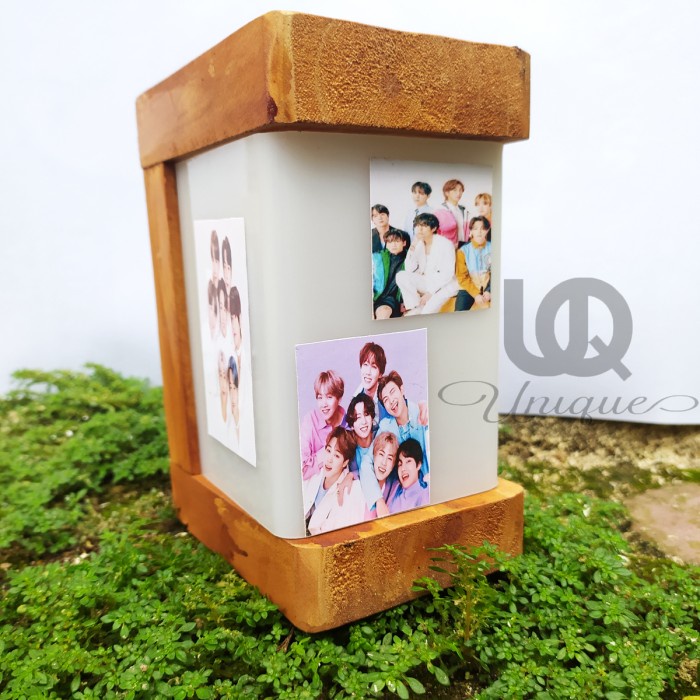 Wooden Stand Lampu Foto Tidur Acrylic - Frame Hiasan Akrilik Kayu