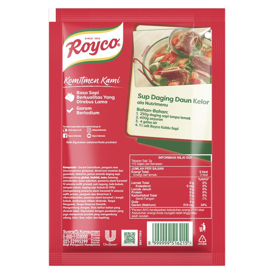 ROYCO KALDU SAPI 220GR BUMBU PENYEDAP RASA MAKANAN BEEF BROTH