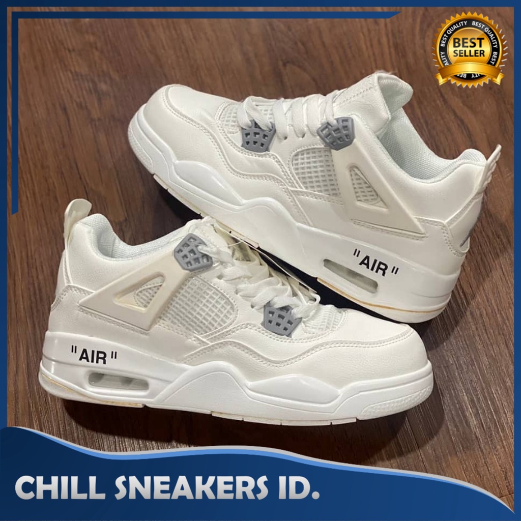 Sepatu Pria Air Jordan 4 Retro Pure Money White Unisex Premium Quality