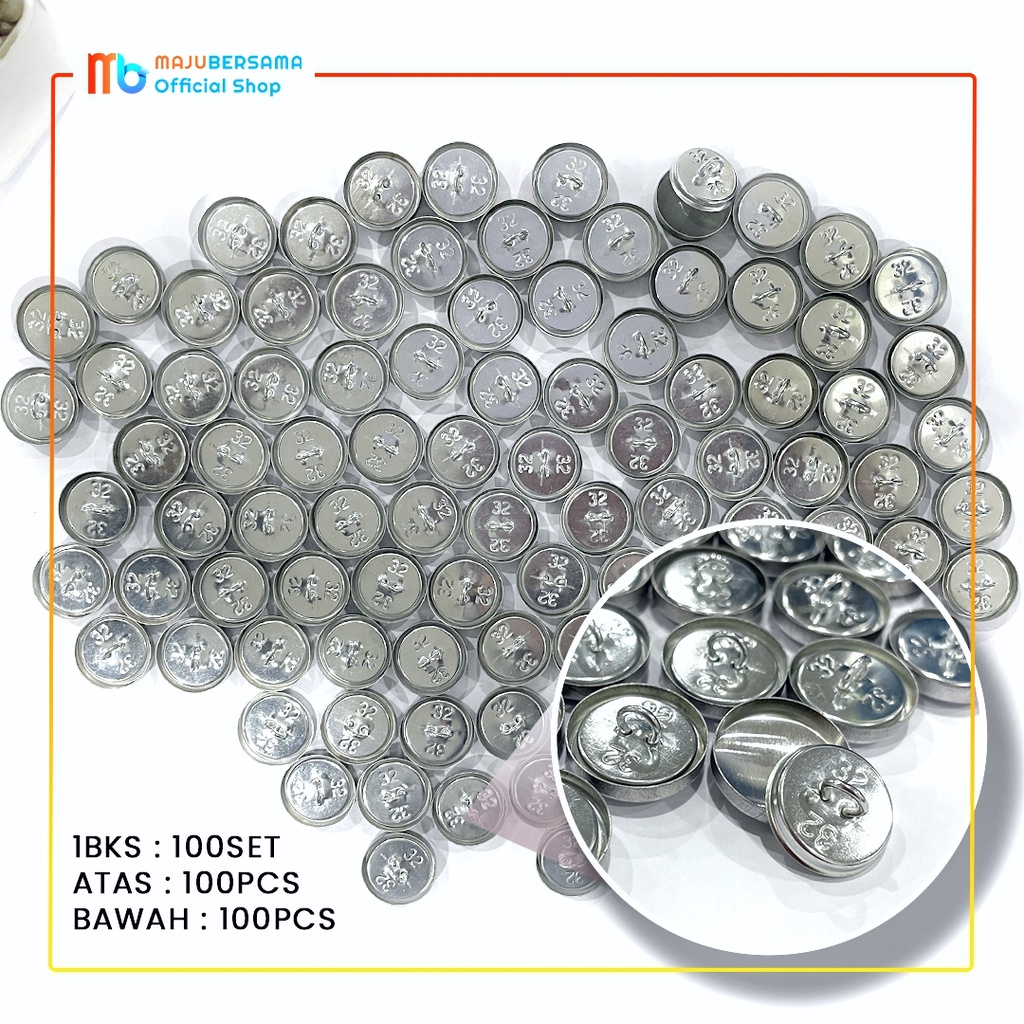 Kancing Bungkus 32#/kancing kaleng/diameter 2cm isi100set