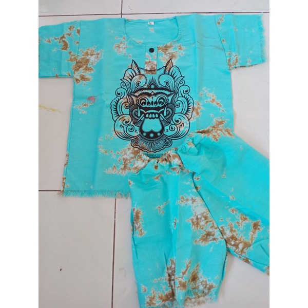 setelan anak - baju barong - baju anak -  kaos barong - kaos gables bali anak - setelan kaos - COD