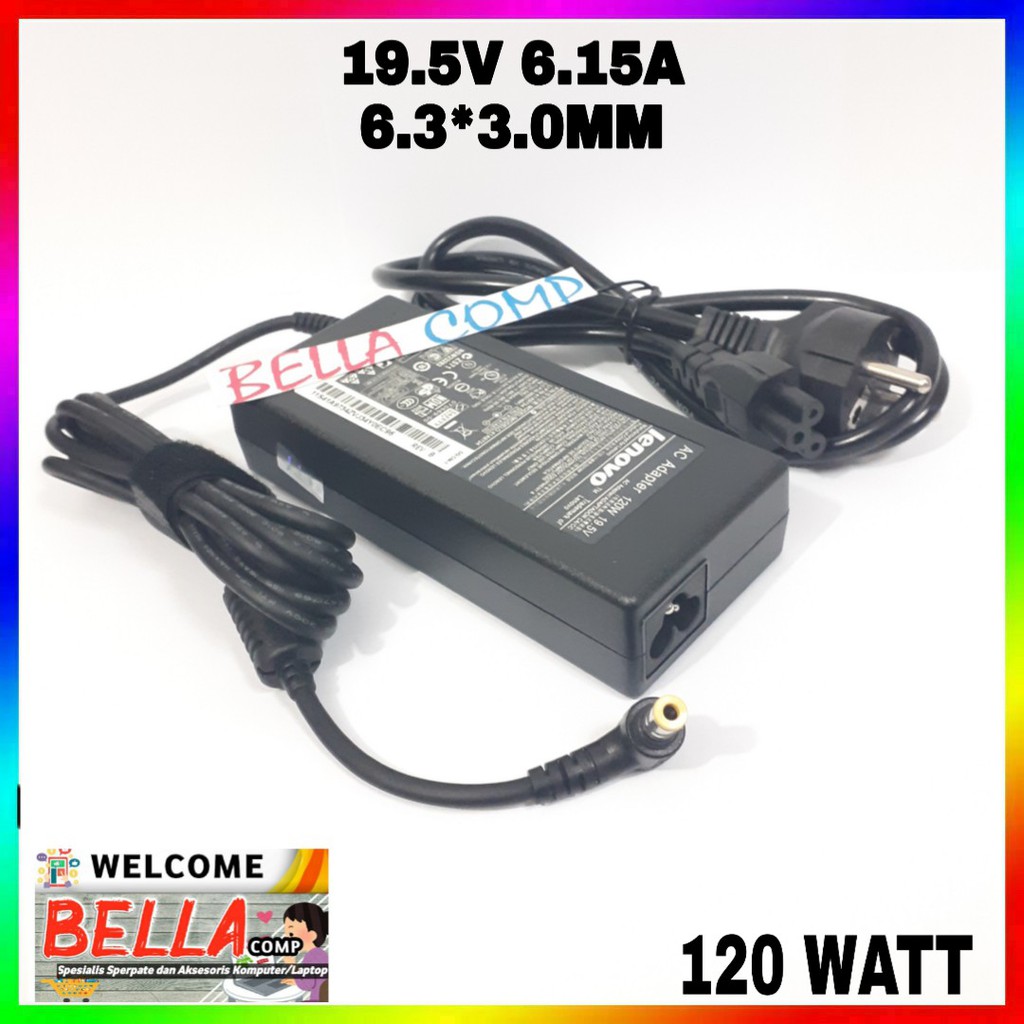 120W 19.5V 6.15A 6.3*3.0MM Charger Casan Lenovo IdeaPad Y470 Y460P Y570 A300 A700 C305 C300 C320