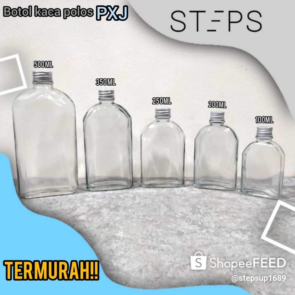 BOTOL KACA POLOS - GEPENG