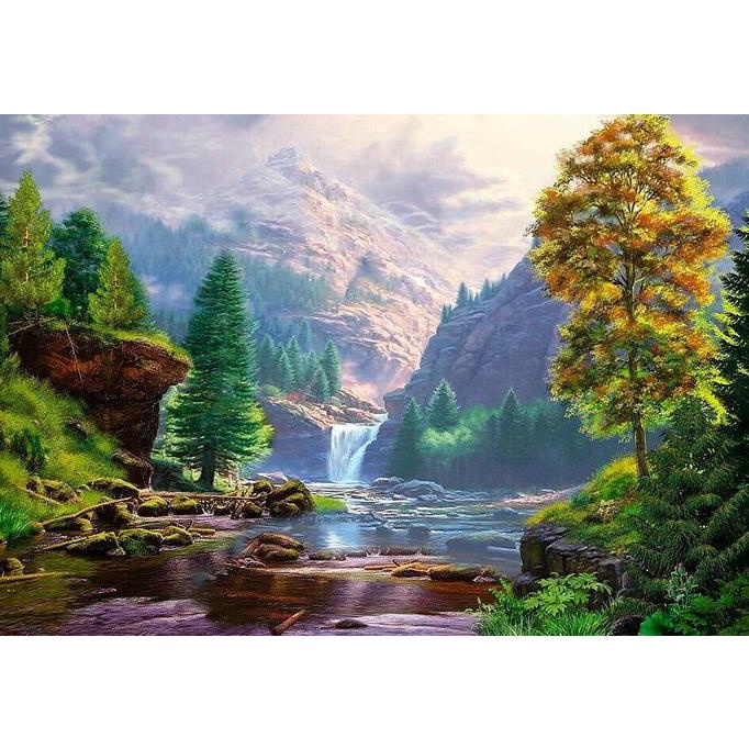 

DIY Painting Paint By Numbers Canvas Lukis River Lake 40*50