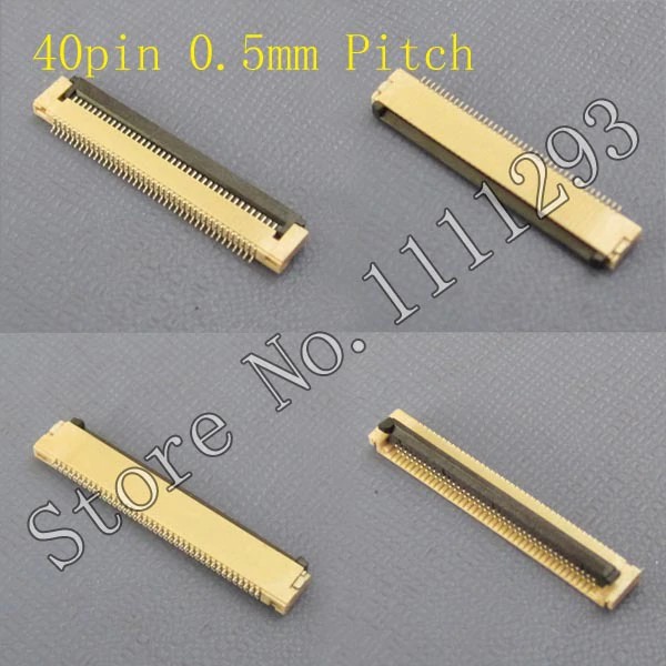 10pcs/lot FPC FFC flat cable connector socket 40pin 0.5mm Pitch for LCD screen Laptop DVD GPS PDA