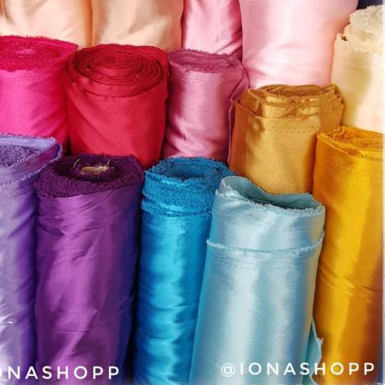 Diskonϟflash Kain satin silk polos lebar 115cm JOHN RITZ / kain satin polos meteran